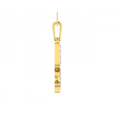Gold Swastika Pendant with diamonds